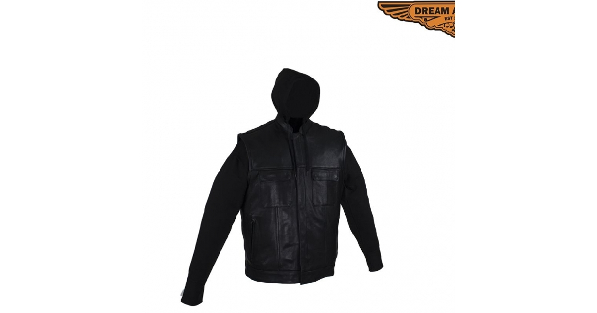 Black Concealed Carry Vest with Removable Black Hoodie